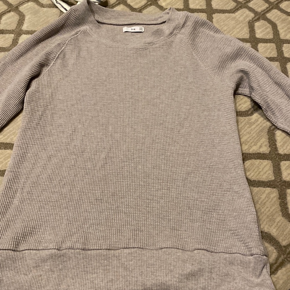 Tna waffle long sleeve in a mauvy gray